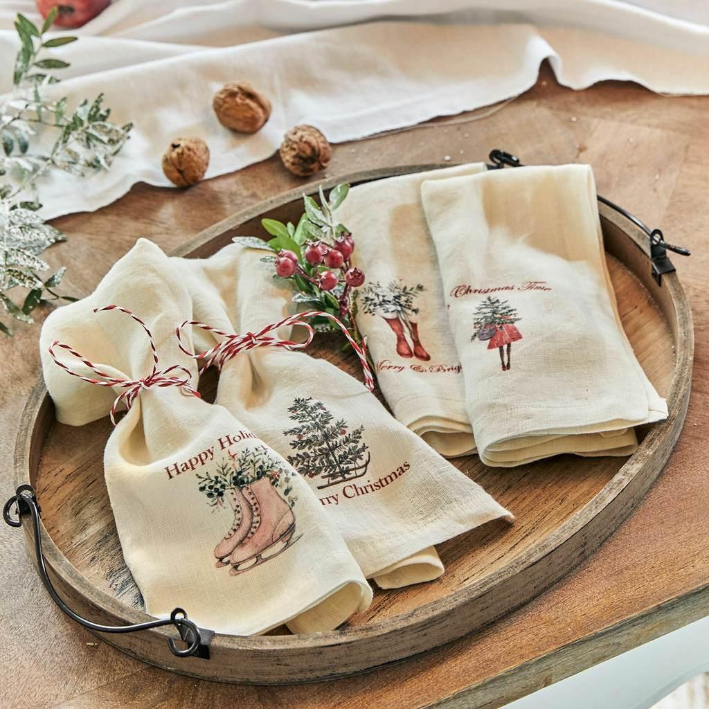 Serviette 4er Set Merry & Bright